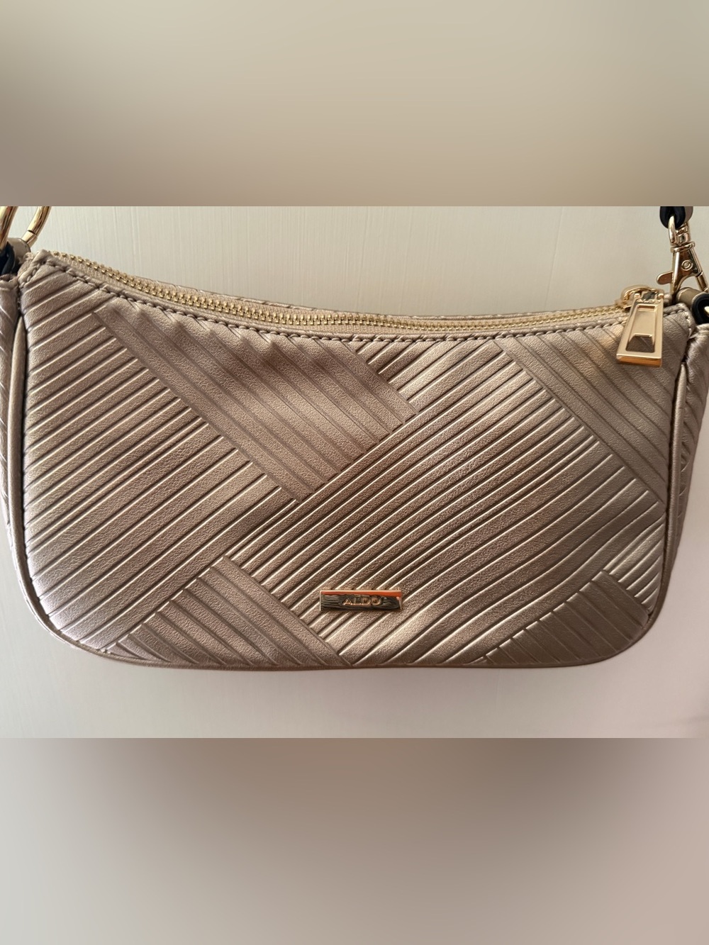 Aldo Metallic Gold Quilted Shoulder Bag